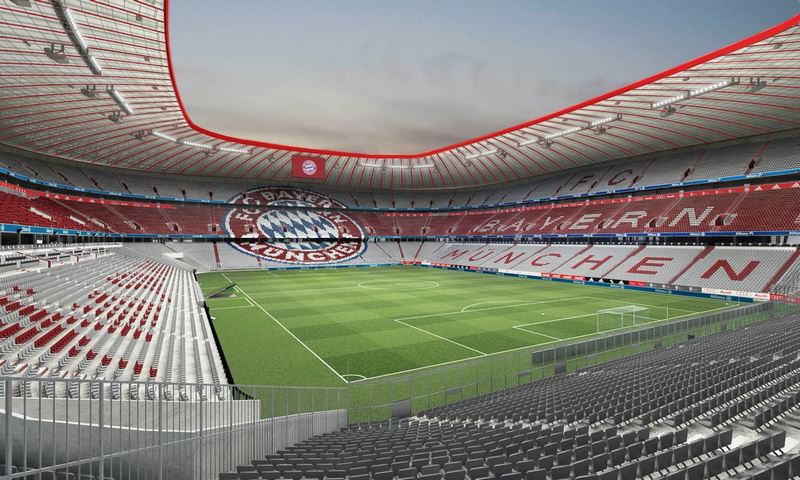 Allianz Arena có sức chứa 75.024 chỗ ngồi